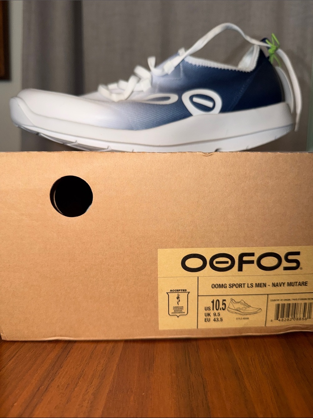 OOFOS Navy & White Sneaker